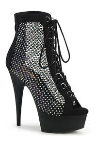 Pleaser DELIGHT-600-33RM Ankle Boot in Black Faux Suede from SexyShoes.com