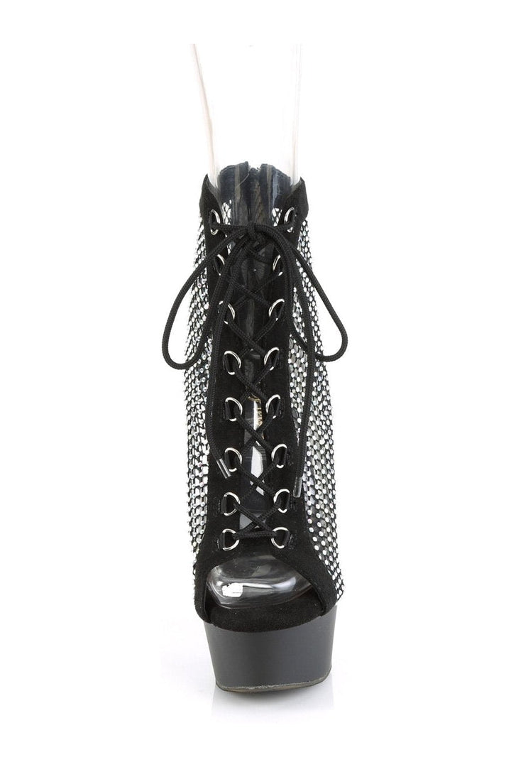 DELIGHT-600-33RM Ankle Boot | Black Faux Suede