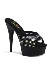 Pleaser DELIGHT-601-6RM Slide in Black Faux Suede from SexyShoes.com