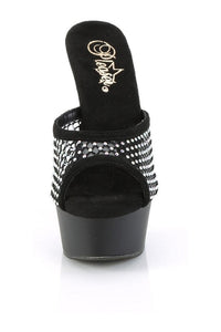 Pleaser DELIGHT-601-6RM Slide in Black Faux Suede