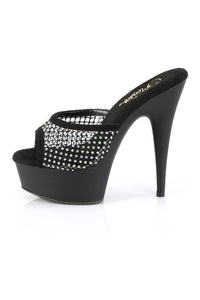 Pleaser DELIGHT-601-6RM Slide in Black Faux Suede