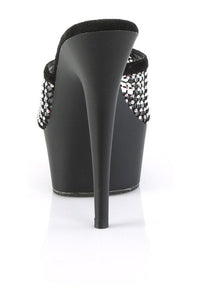 Pleaser DELIGHT-601-6RM Slide in Black Faux Suede
