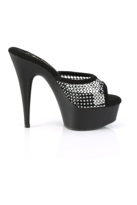 Pleaser DELIGHT-601-6RM Slide in Black Faux Suede