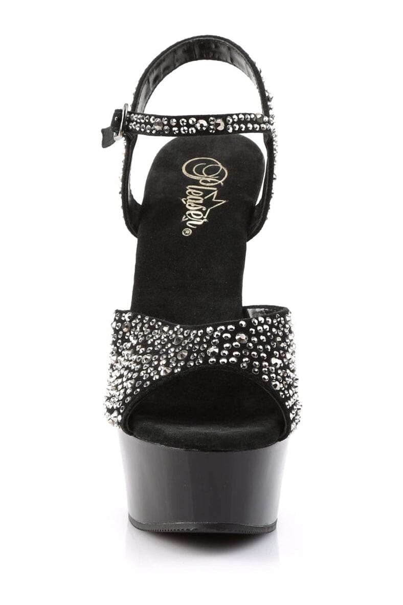 DELIGHT-609RS Black Genuine Suede Leather Sandal-Sandals-Pleaser-SEXYSHOES.COM