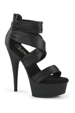 DELIGHT-620 Black Faux Leather Sandal