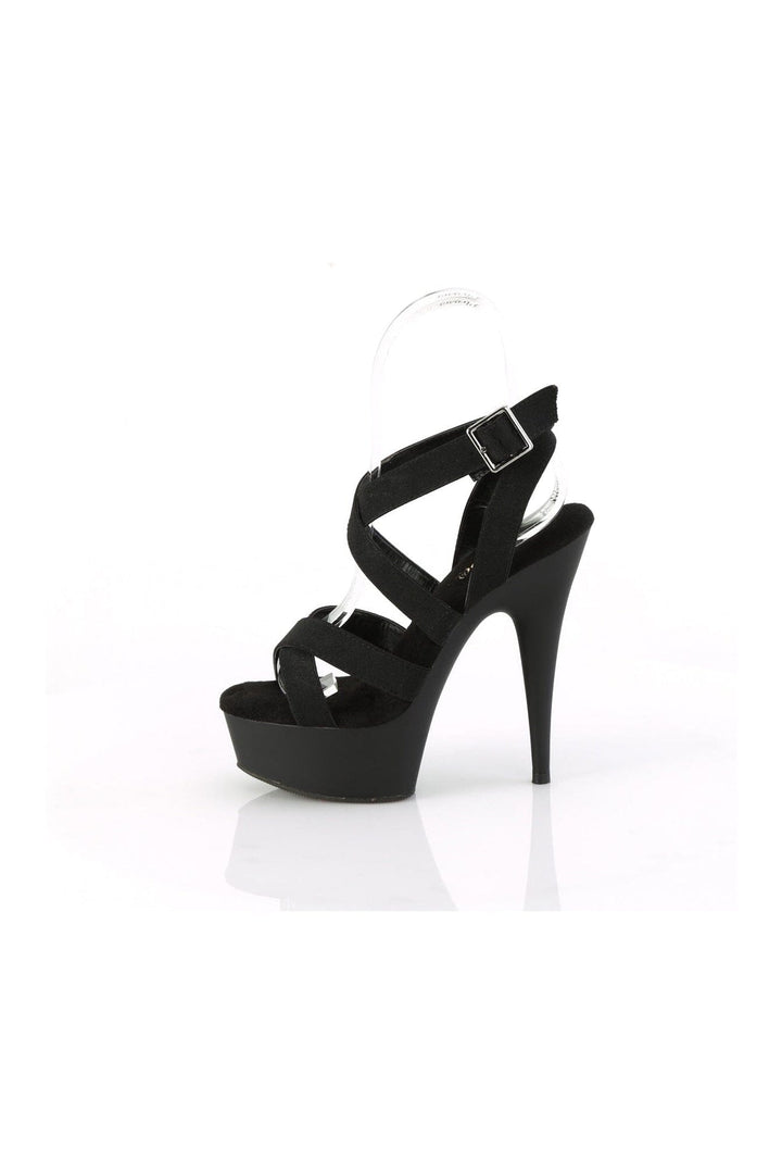 DELIGHT-638 Black Faux Leather Sandal-Sandals-Pleaser-SEXYSHOES.COM