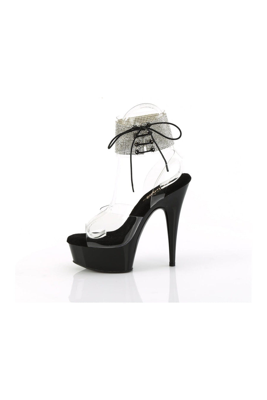 Pleaser DELIGHT-691-2RS Clear Vinyl Sandal in Clear Vinyl