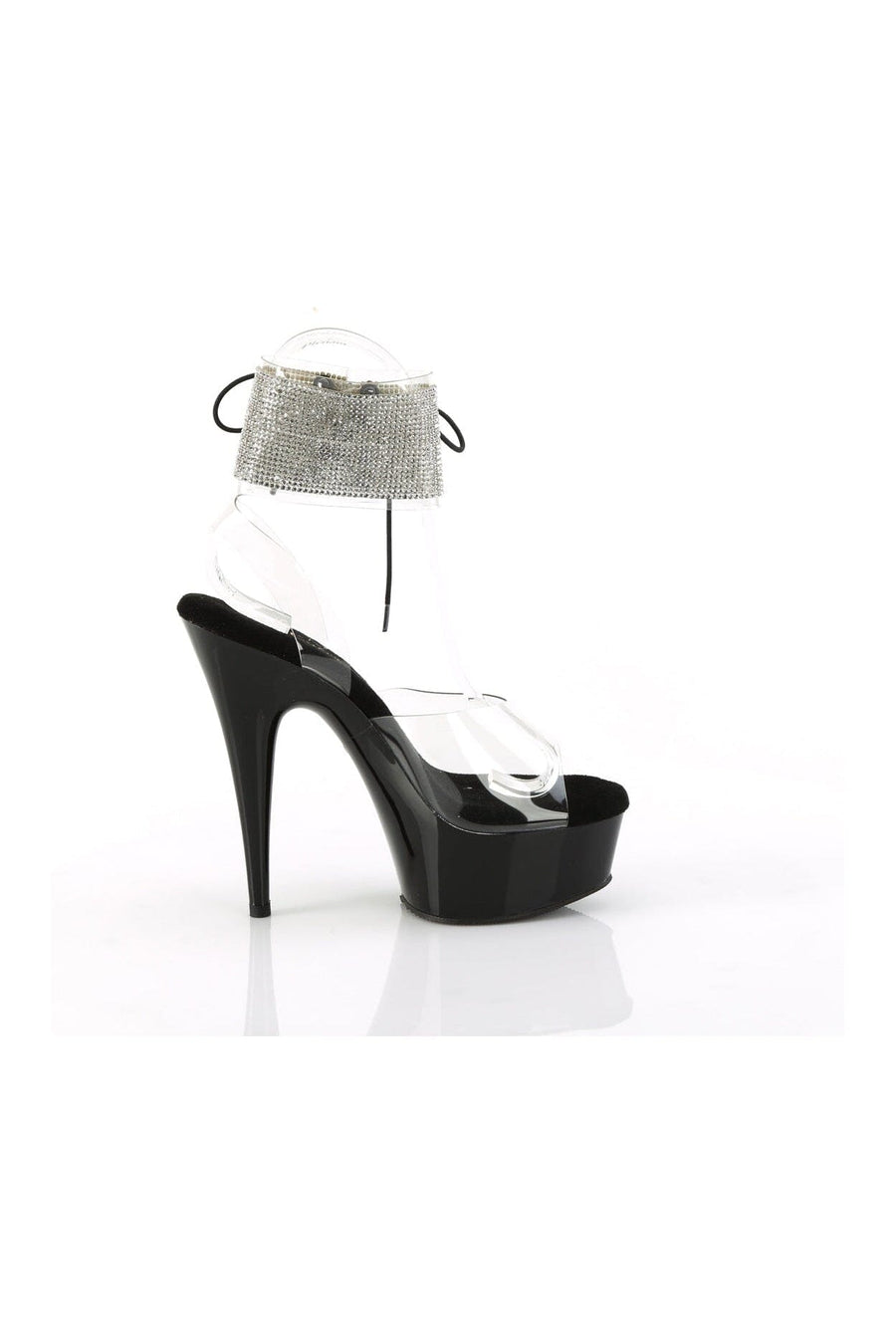 Pleaser DELIGHT-691-2RS Clear Vinyl Sandal in Clear Vinyl