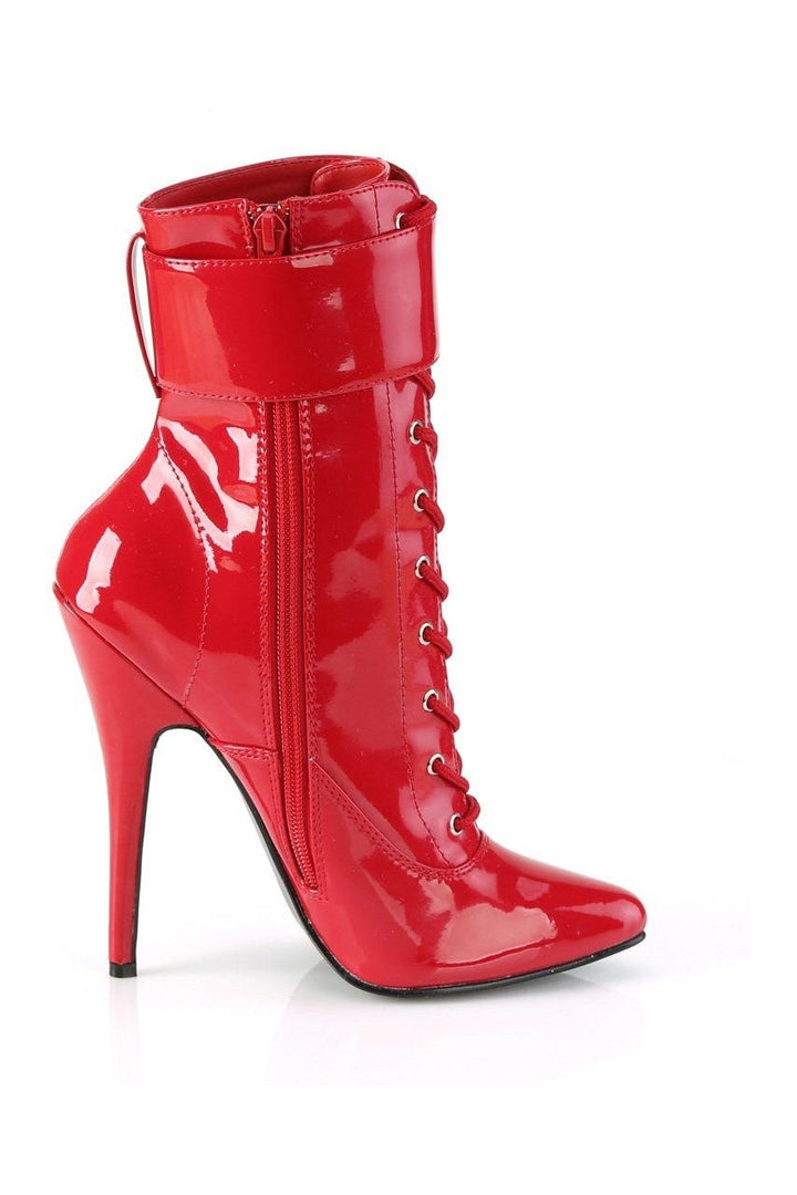 DOMINA-1023 Ankle Boot | Red Patent-Ankle Boots-Devious-SEXYSHOES.COM