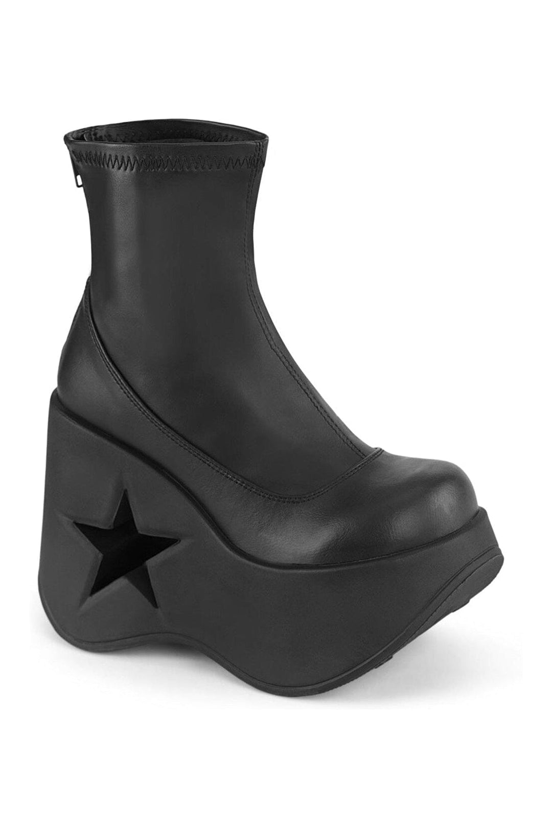 Demonia DYNAMITE-100 Black Hologram Patent Ankle Boot in Black Hologram Patent from SexyShoes.com