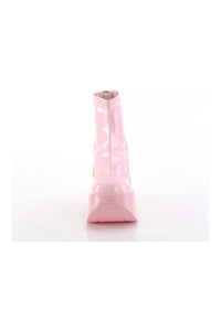 Demonia DYNAMITE-100 Pink Hologram Patent Ankle Boot in Pink Hologram Patent