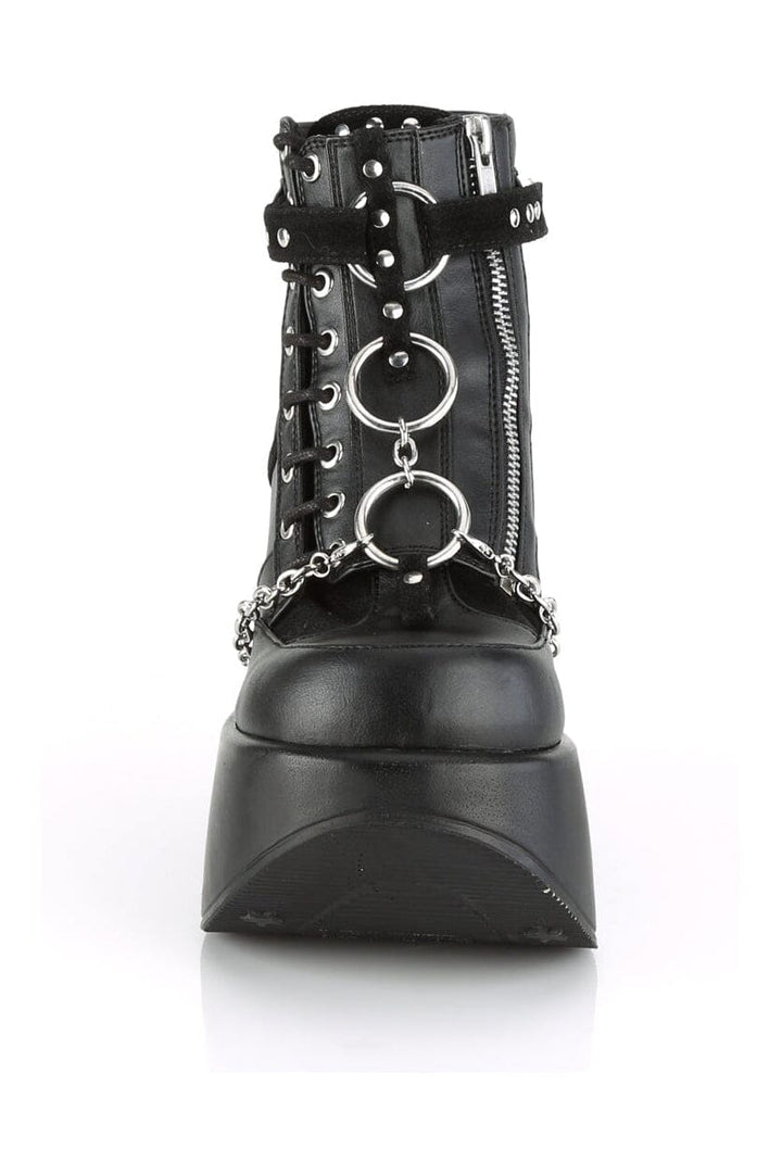 DYNAMITE-101 Black Hologram Patent Ankle Boot