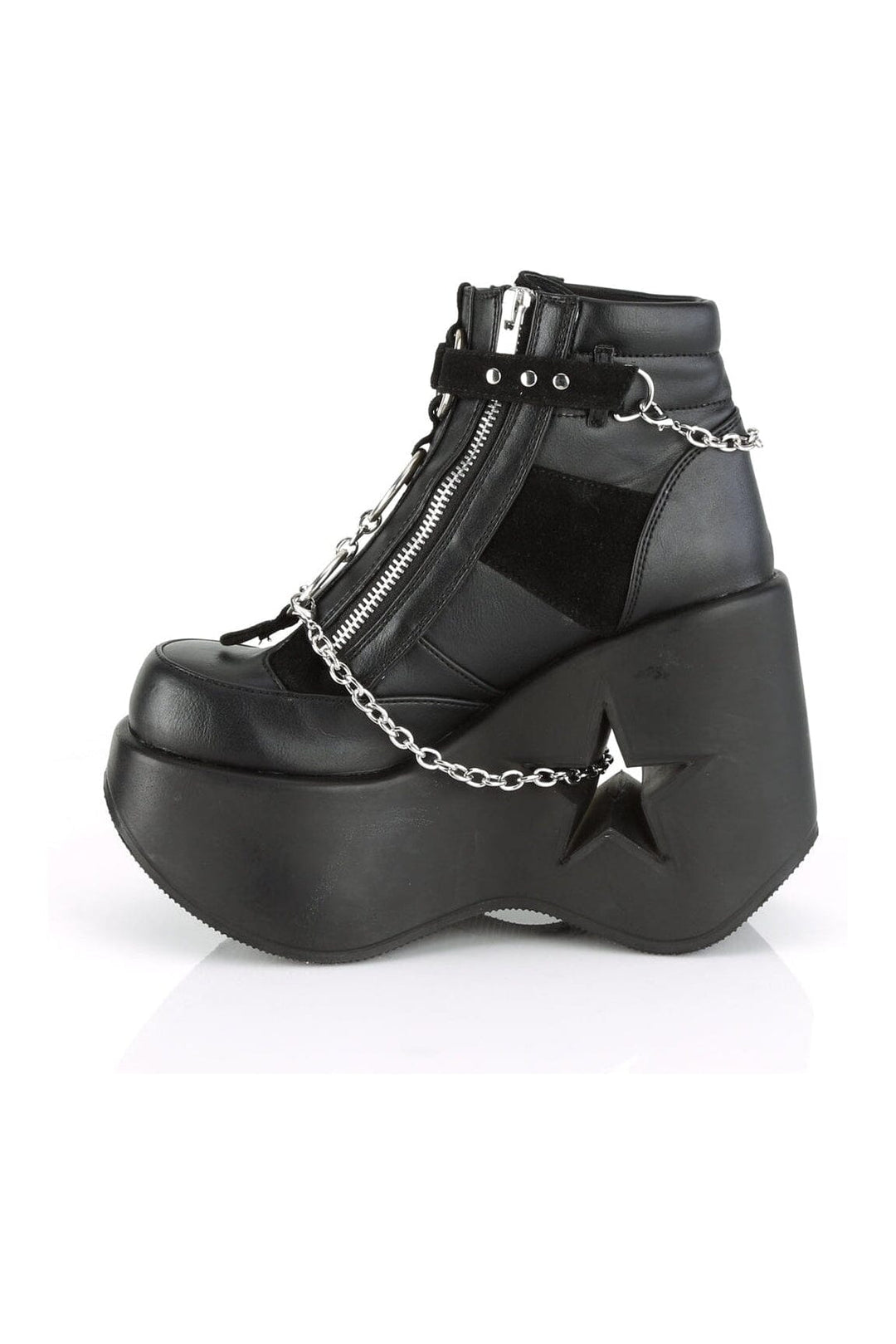 DYNAMITE-101 Black Hologram Patent Ankle Boot-Ankle Boots-Demonia-SEXYSHOES.COM