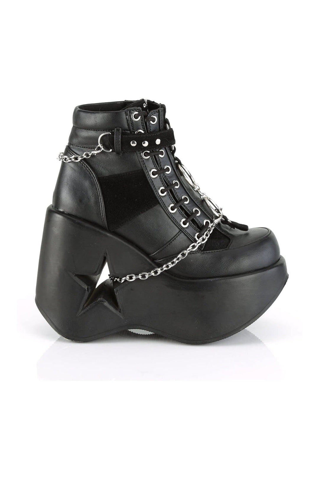 DYNAMITE-101 Black Hologram Patent Ankle Boot-Ankle Boots-Demonia-SEXYSHOES.COM
