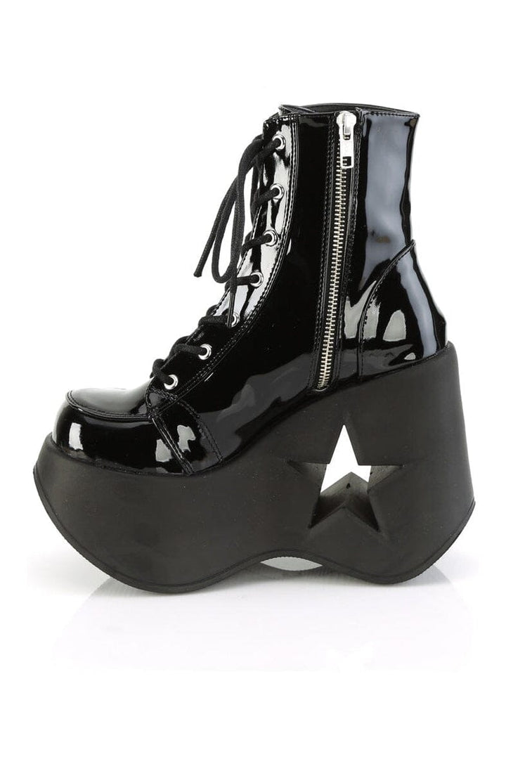 DYNAMITE-106 Black Patent Ankle Boot-Ankle Boots-Demonia-SEXYSHOES.COM