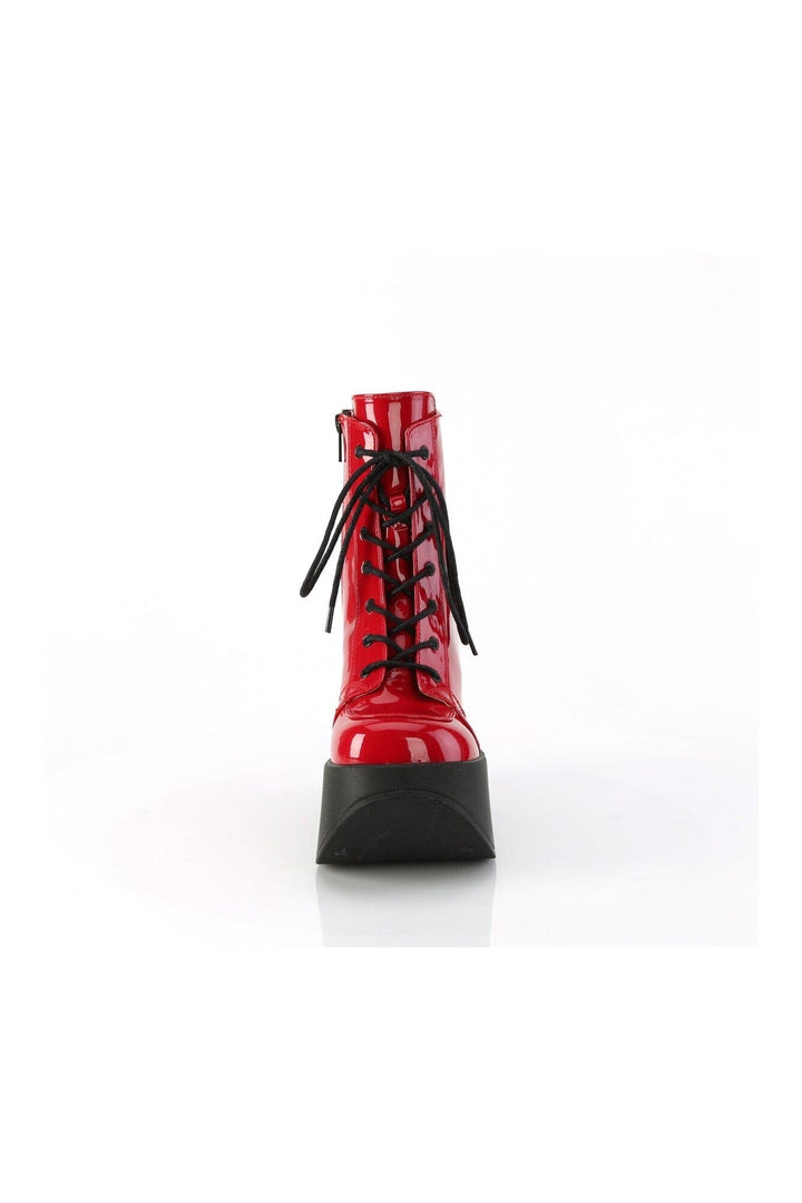 DYNAMITE-106 Red Patent Ankle Boot