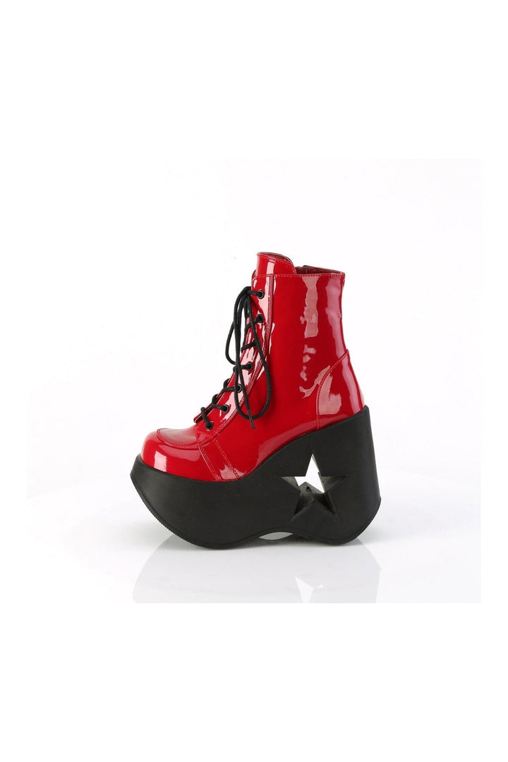 DYNAMITE-106 Red Patent Ankle Boot-Ankle Boots-Demonia-SEXYSHOES.COM