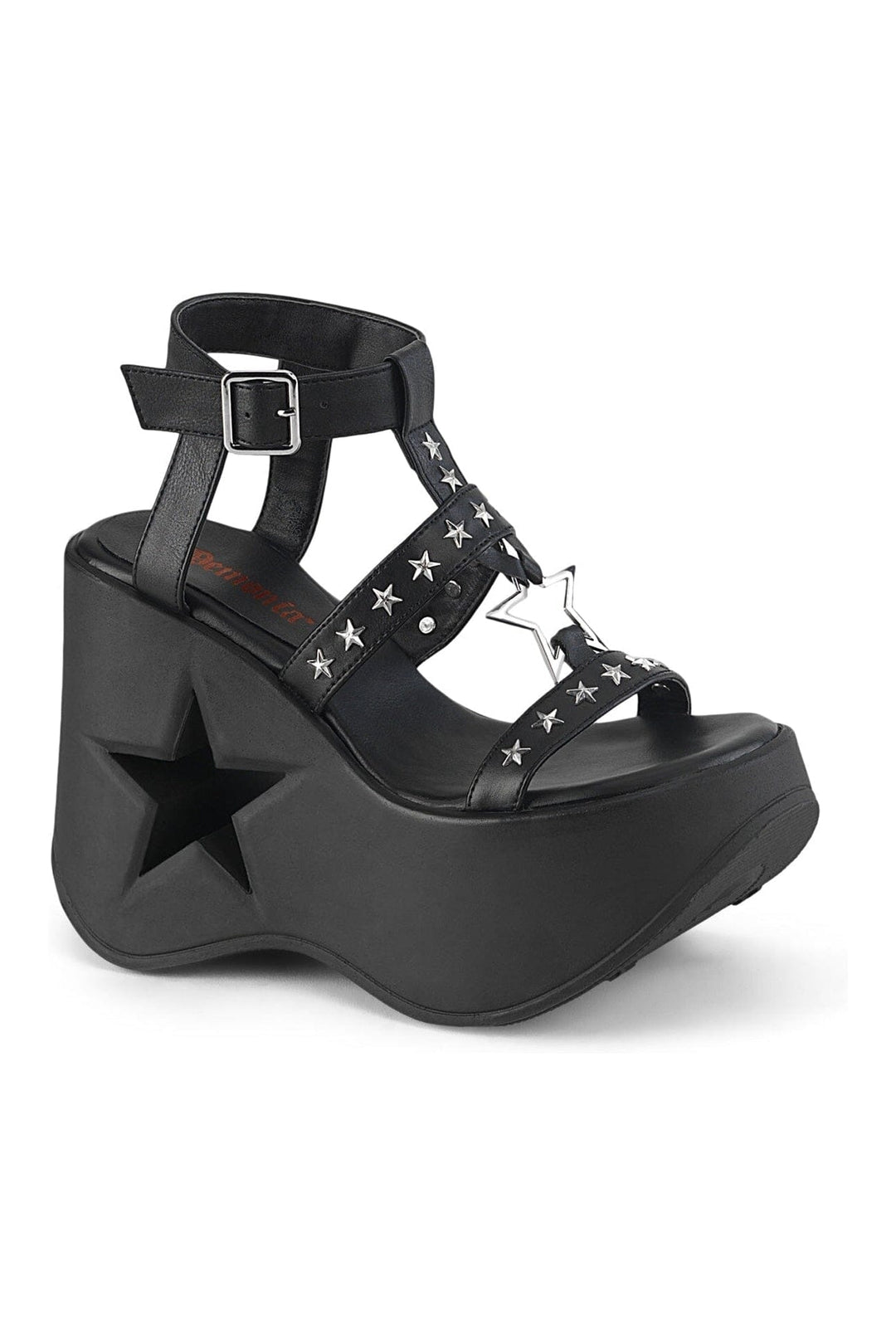 Demonia DYNAMITE-12 Black Vegan Leather Sandal in Black Vegan Leather from SexyShoes.com
