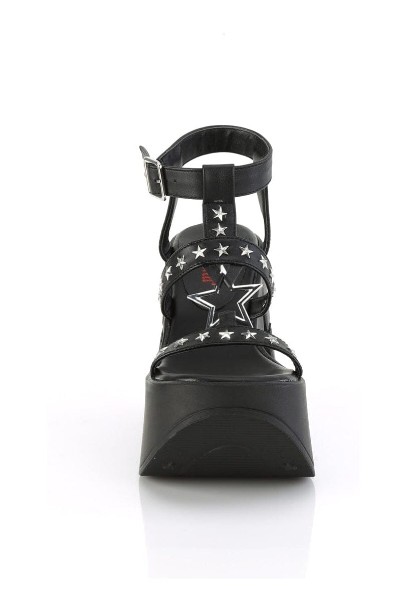 Demonia DYNAMITE-12 Black Vegan Leather Sandal in Black Vegan Leather