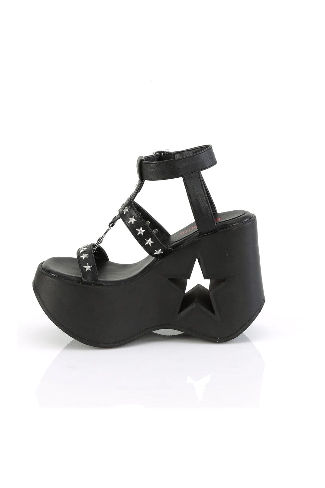 Demonia DYNAMITE-12 Black Vegan Leather Sandal in Black Vegan Leather