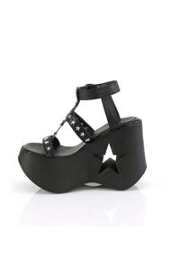 Demonia DYNAMITE-12 Black Vegan Leather Sandal in Black Vegan Leather