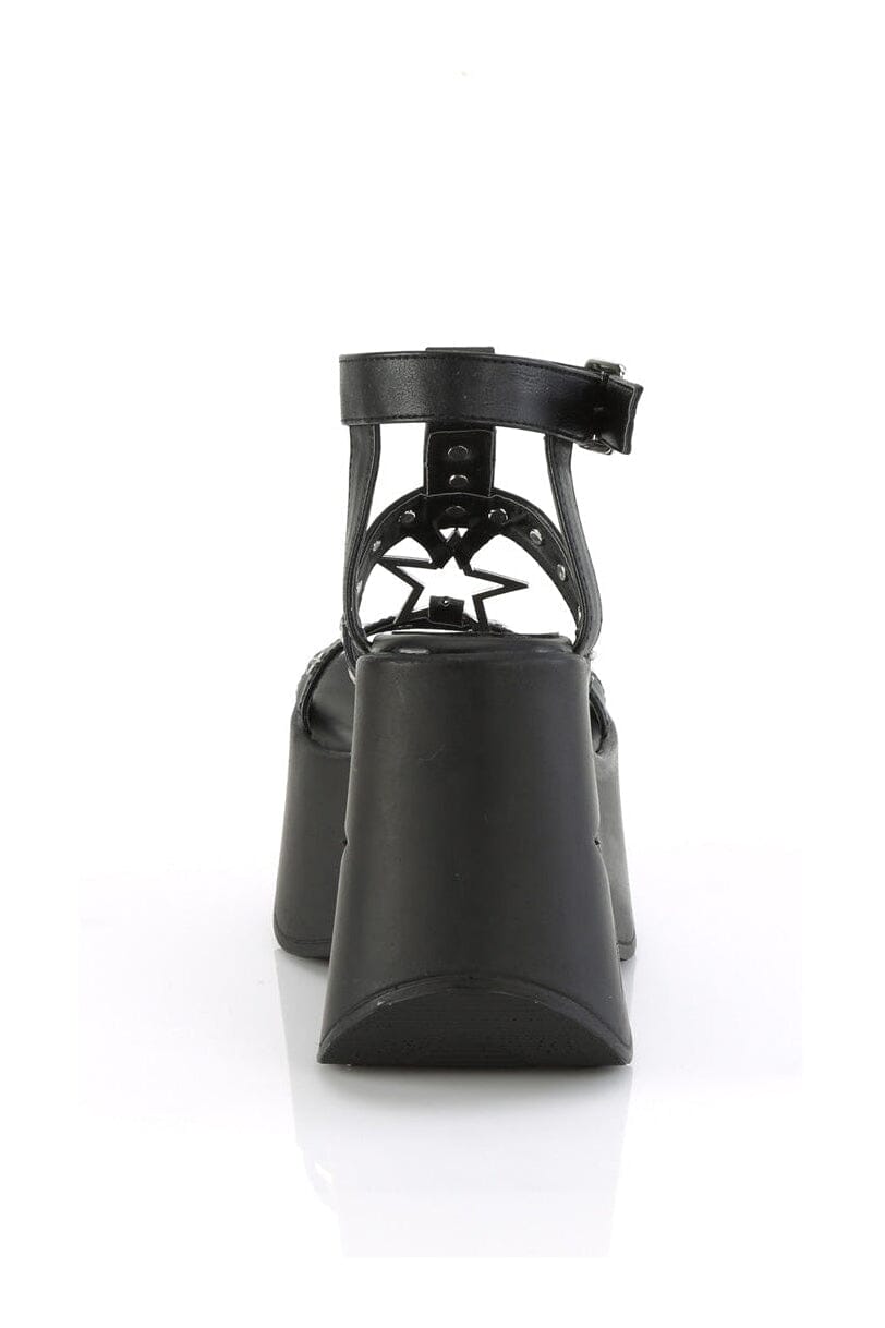 Demonia DYNAMITE-12 Black Vegan Leather Sandal in Black Vegan Leather