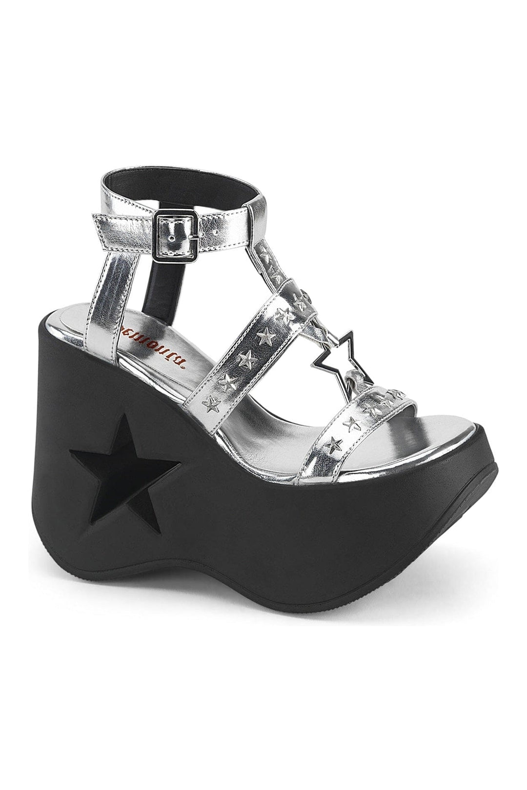 DYNAMITE-12 Silver Vegan Leather Sandal-Sandals-Demonia-Silver-10-Vegan Leather-SEXYSHOES.COM