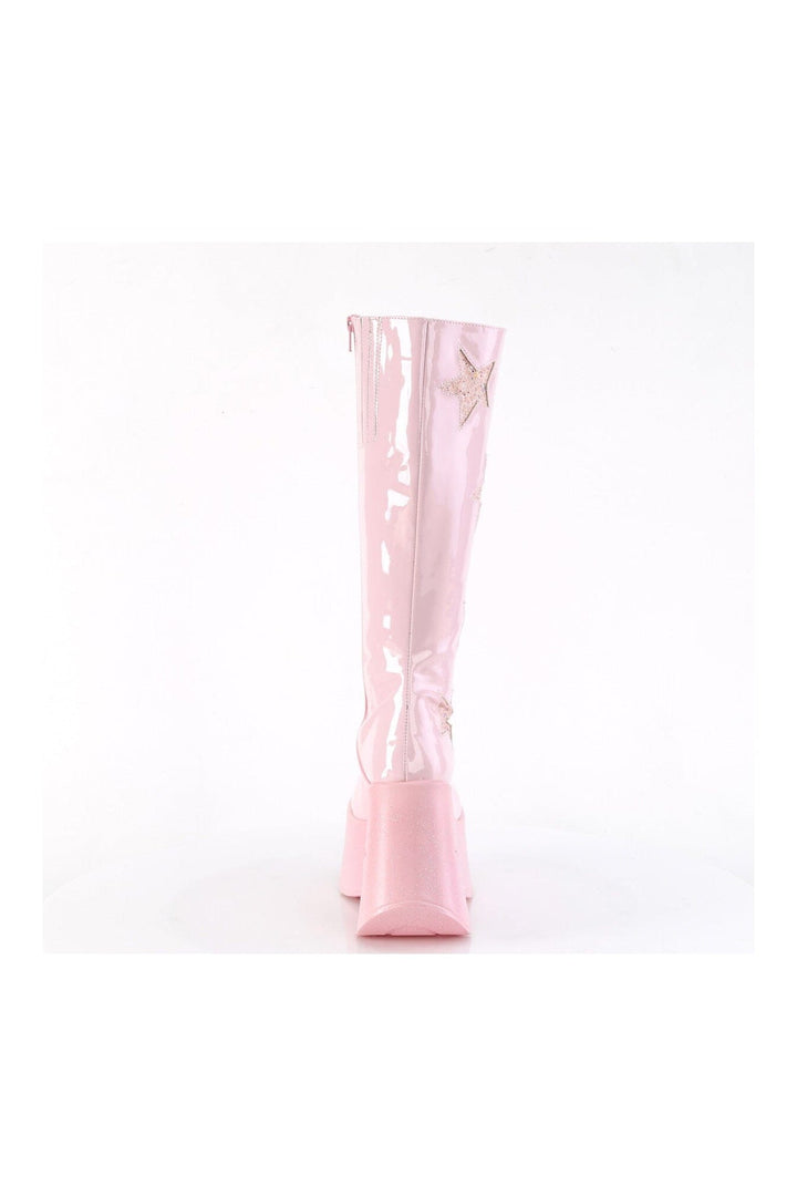 DYNAMITE-218 Pink Glitter Knee Boot-Knee Boots-Demonia-SEXYSHOES.COM