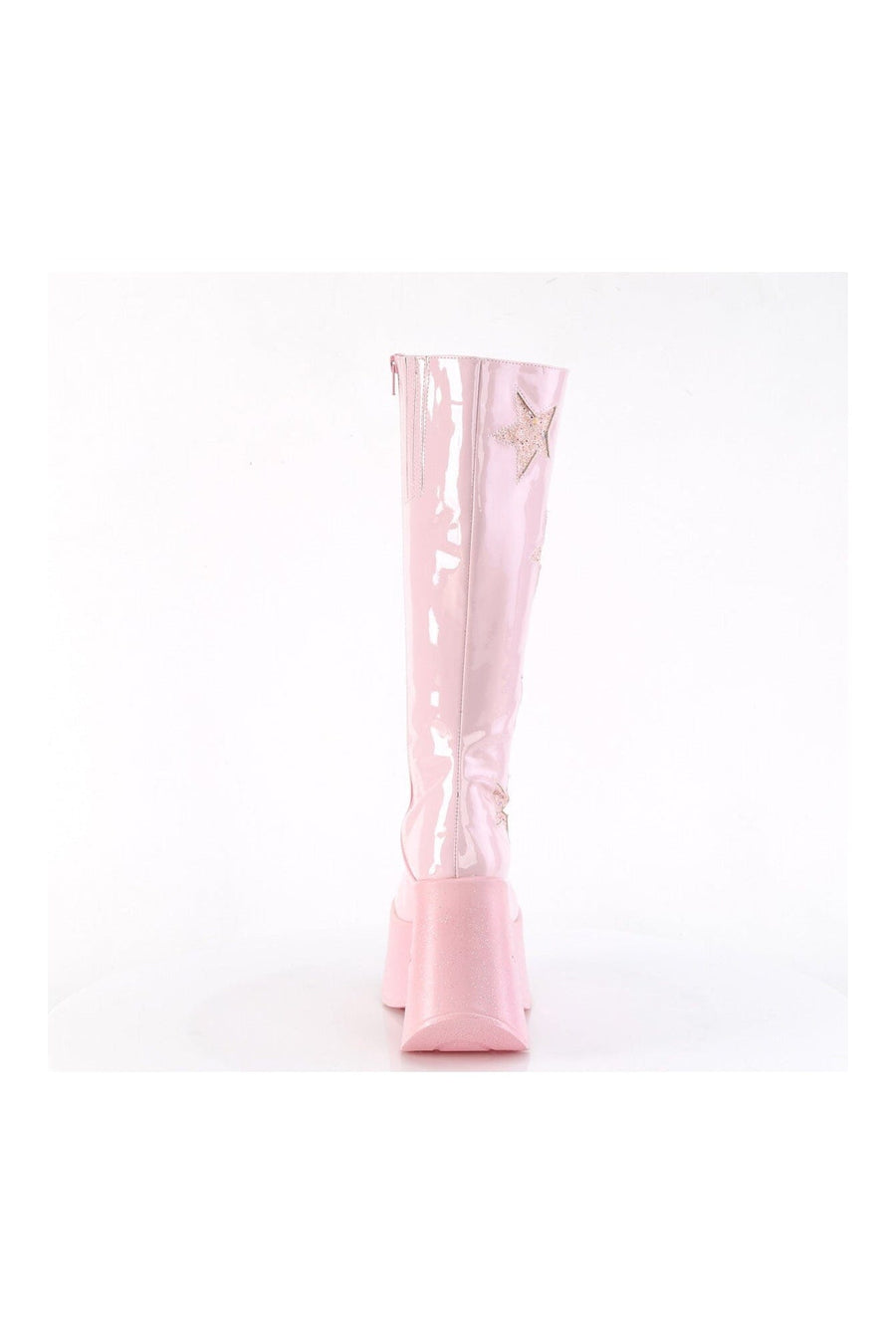 Demonia DYNAMITE-218 Pink Glitter Knee Boot in Pink Glitter