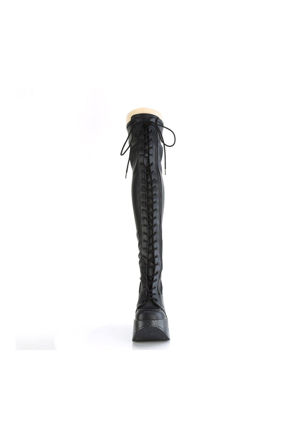 DYNAMITE-300 Black Vegan Leather Thigh Boot-Thigh Boots-Demonia-SEXYSHOES.COM
