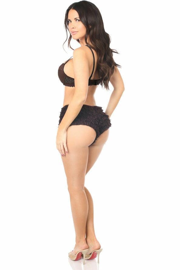 Daisy Corsets Dark Brown Lace Ruffle Panty in Brown 