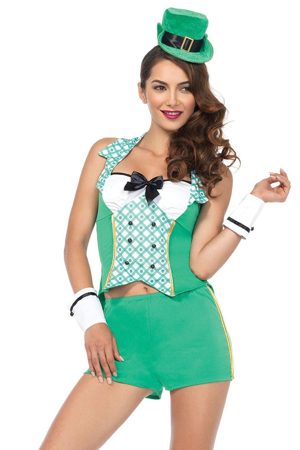 Leg Avenue Darlin Leprechaun Costume in Green  from SexyShoes.com