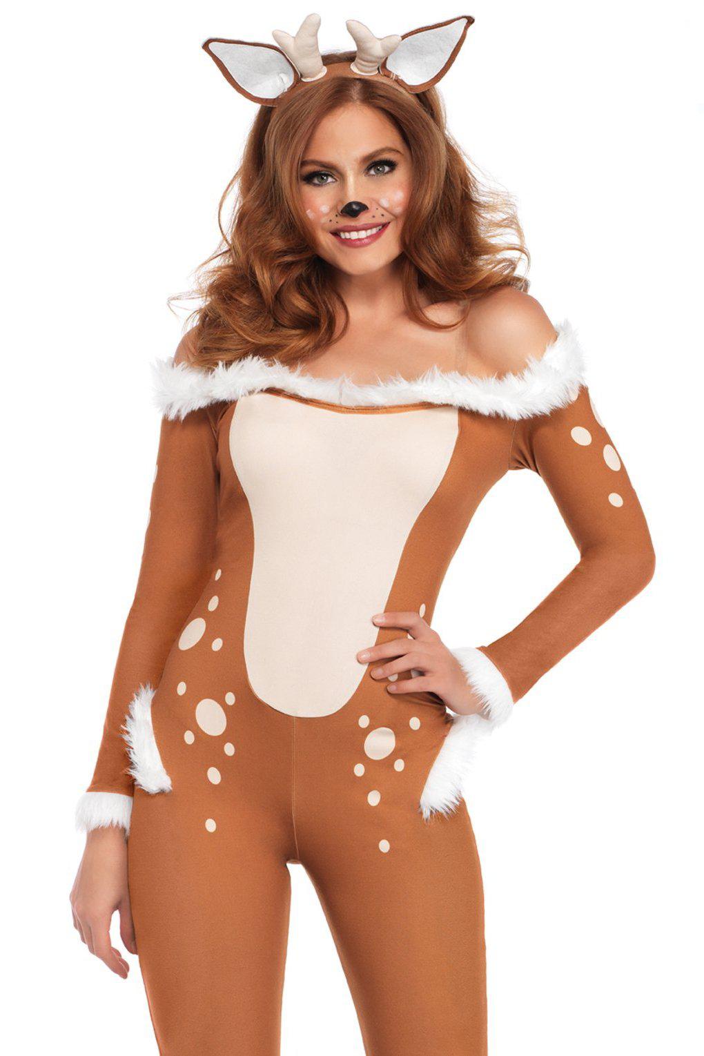 Darling Deer Costume-Animal Costumes-Leg Avenue-Brown-S-SEXYSHOES.COM