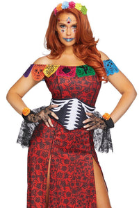 Leg Avenue Day of the Dead Beauty Costume in Multi  from SexyShoes.com