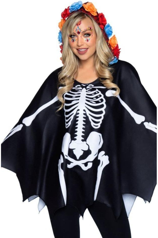 Leg Avenue Day of the Dead Poncho Costume in Multi  from SexyShoes.com