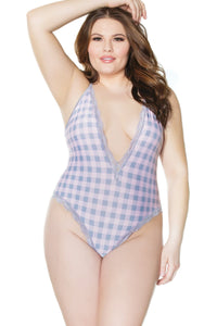 Coquette Deep V Teddy in Pink  from SexyShoes.com