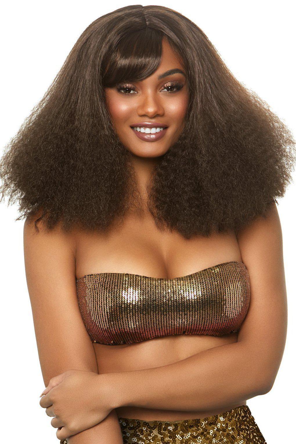 Leg Avenue Diva Disco Wig in Brown  from SexyShoes.com