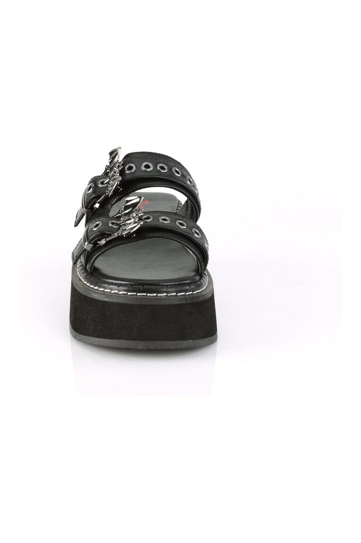 EMILY-100 Black Vegan Leather Slide