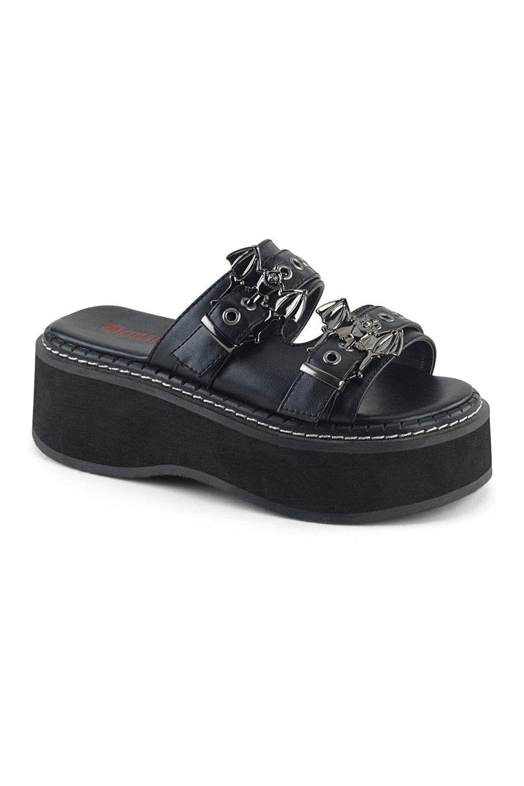 Demonia EMILY-100 Black Vegan Leather Slide in Black Vegan Leather from SexyShoes.com