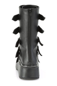 Demonia EMILY-330 Black Vegan Leather Knee Boot in Black Vegan Leather