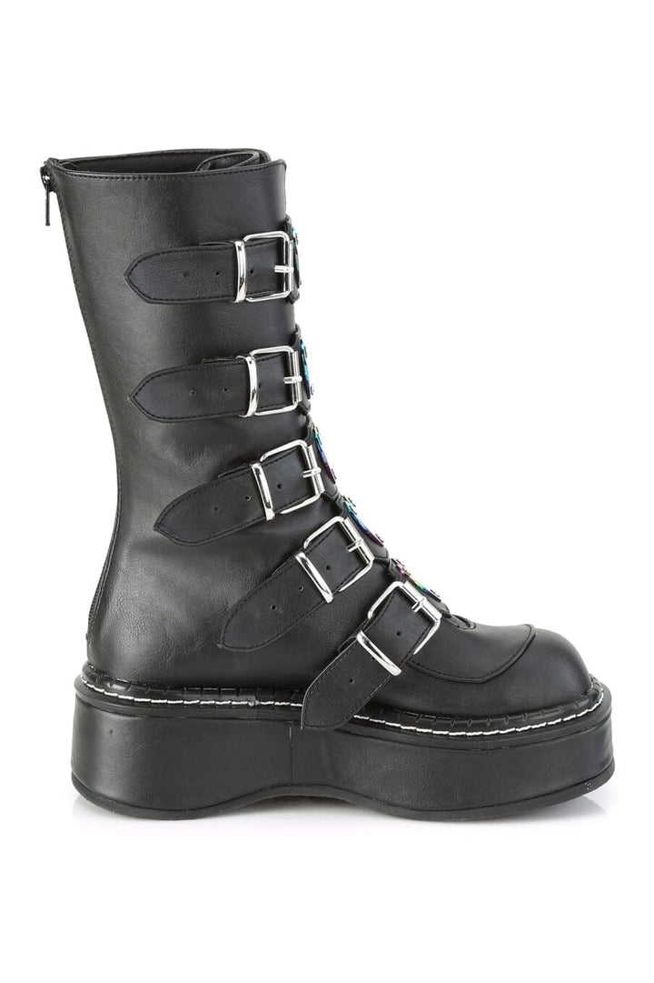 EMILY-330 Black Vegan Leather Knee Boot-Knee Boots-Demonia-SEXYSHOES.COM