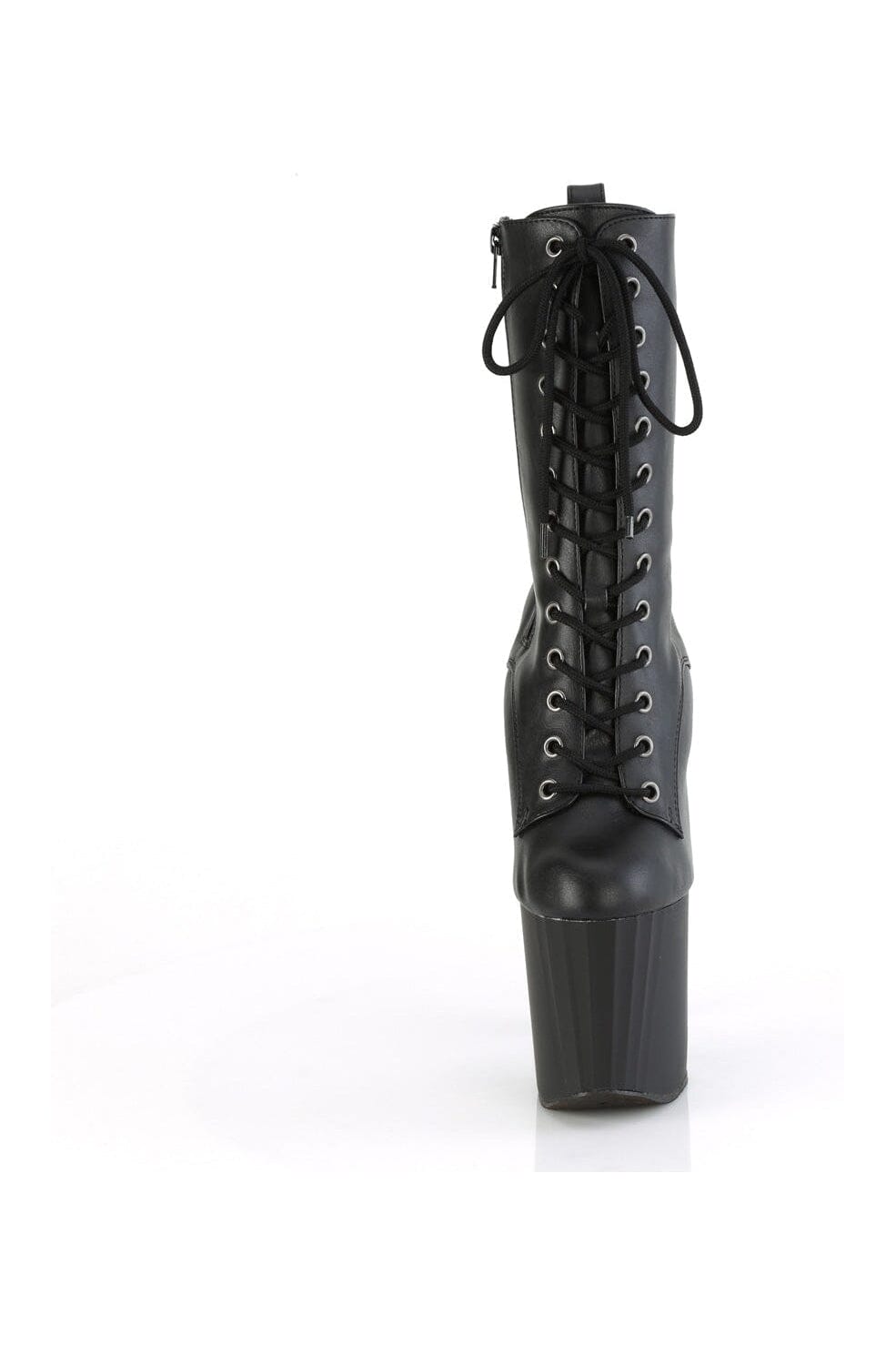 Pleaser ENCHANT-1040 Black Faux Leather Knee Boot in Black Faux Leather