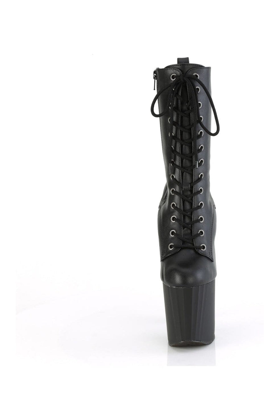 Pleaser ENCHANT-1040 Black Faux Leather Knee Boot in Black Faux Leather