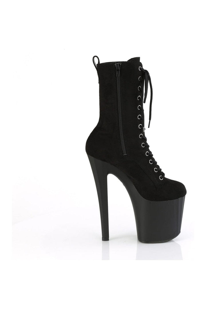 ENCHANT-1040 Black Faux Suede Knee Boot-Knee Boots-Pleaser-SEXYSHOES.COM