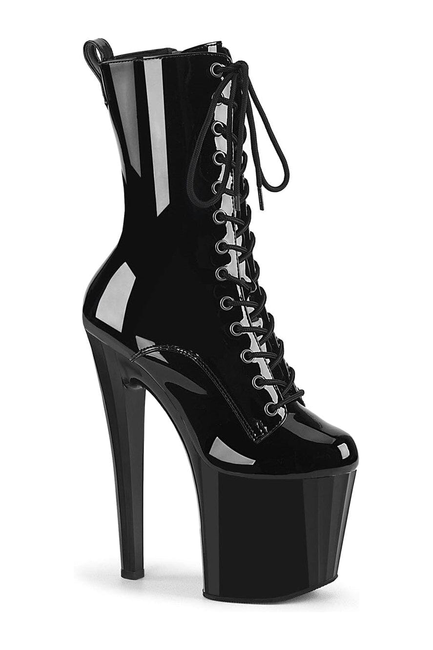 Pleaser ENCHANT-1040 Black Patent Knee Boot in Black Patent from SexyShoes.com