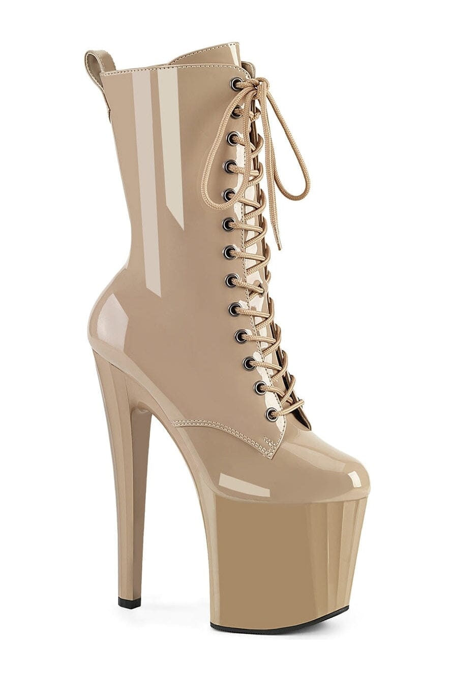 ENCHANT-1040 Nude Patent Ankle Boot-Ankle Boots-Pleaser-Nude-10-Patent-SEXYSHOES.COM