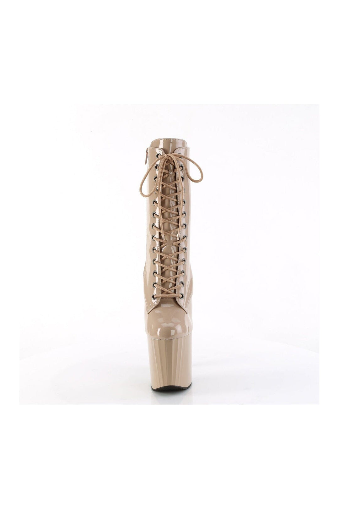 Pleaser ENCHANT-1040 Nude Patent Ankle Boot in Nude Patent