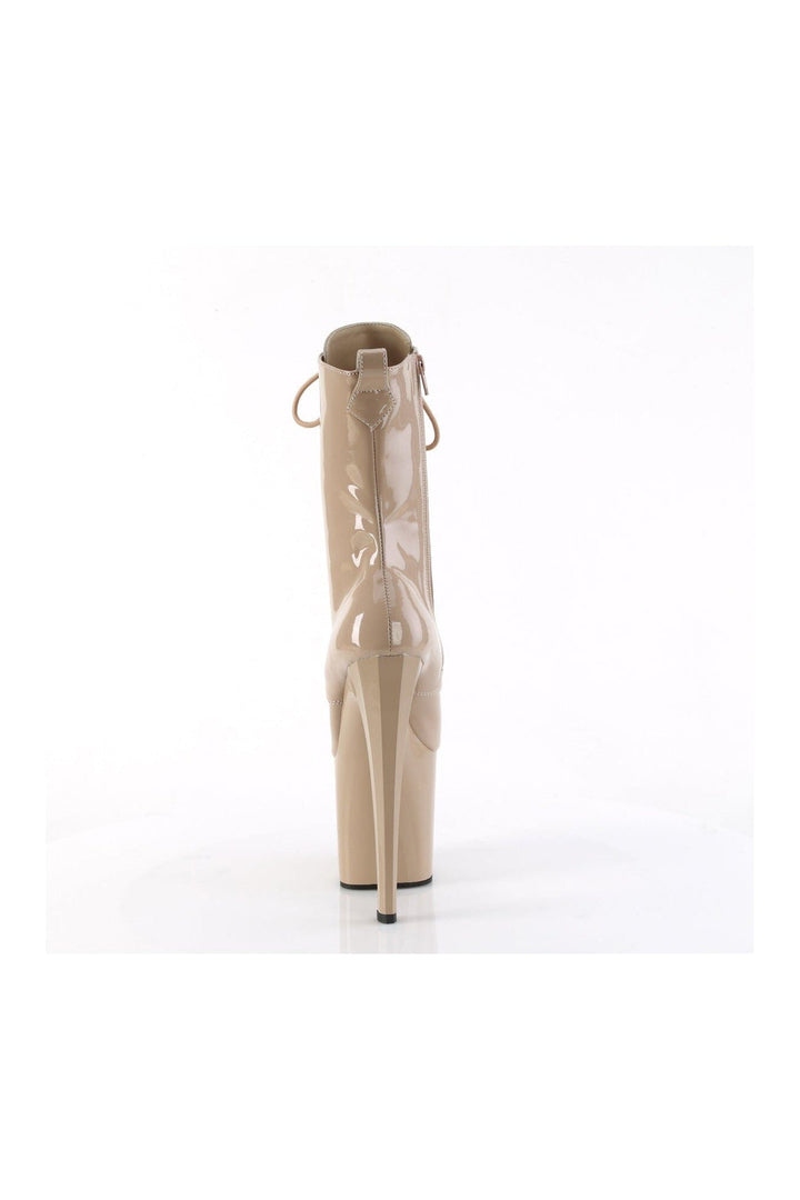 ENCHANT-1040 Nude Patent Ankle Boot-Ankle Boots-Pleaser-SEXYSHOES.COM