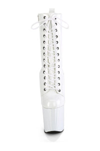 Pleaser ENCHANT-1040 White Patent Knee Boot in White Patent