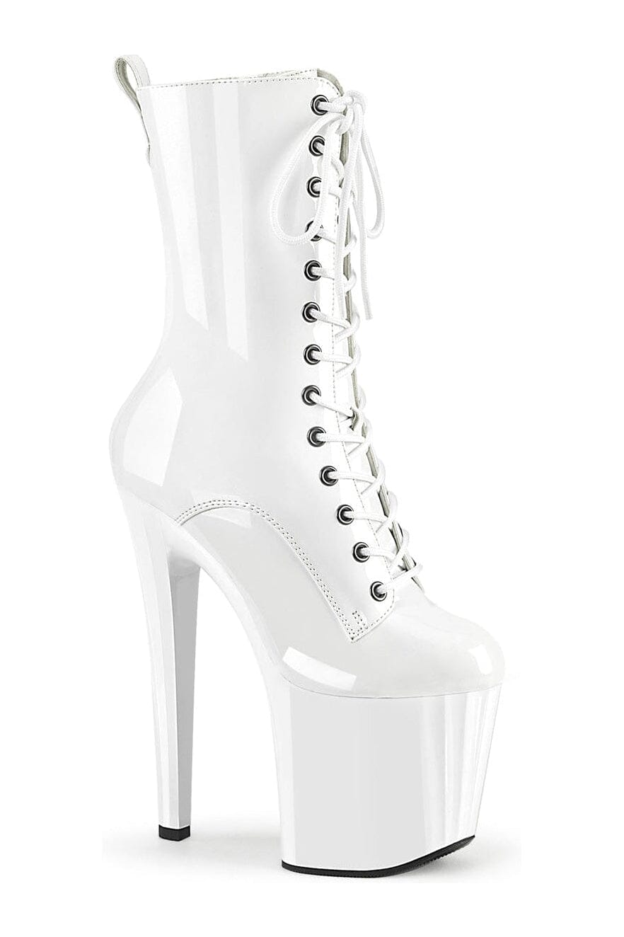 Pleaser ENCHANT-1040 White Patent Knee Boot in White Patent from SexyShoes.com
